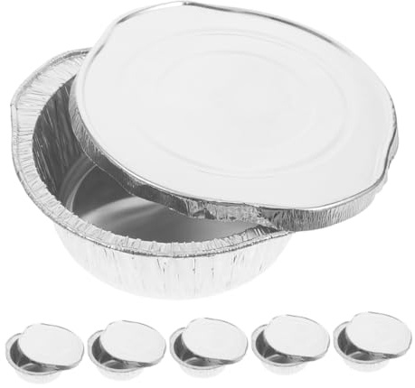 MOTHNUR 6 pièces Moules Aluminium Jetables avec Couvercles Pots Aluminium pour Barbecue et Pique- Résistants Chaleur pour Cuisson Rôtissage et Cuisson Au Four Ustensiles Pratiques et