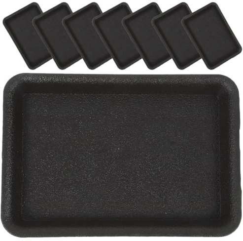 SEWACC 8 Bandejas Rectangulares para Macetas Negras Platillos de Plástico sin Agujeros para Plantas de Interior y Exterior Bandejas de Drenaje Resistentes para Jardinería y Cuidado del