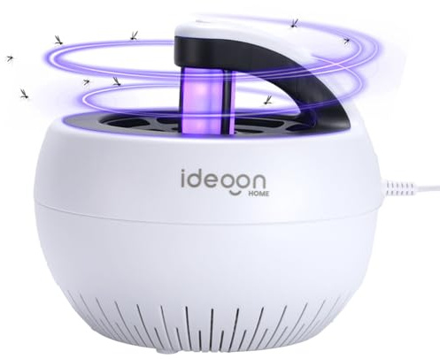 ideoon Insektenfänger UV-Licht & Luftstrom USB (5W): Mückenfalle, geräuschlos & chemiefrei – Für ruhige Nachte & insektenfreie Räume