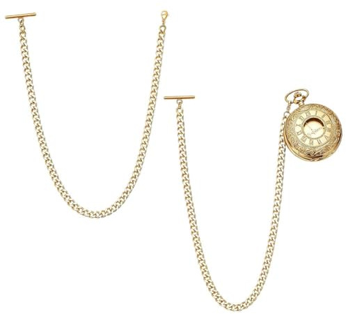 PH PandaHall 2 Stück Tasche Uhr Kette, 36.5cm Gold Anzug Brieftasche Kette für Männer Vintage Weste Ketten für Geschenk Täglich Tragen Geschäft Vatertag Hochzeitsgeschenke