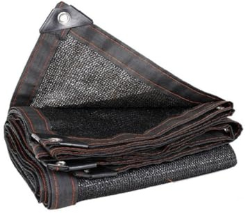 COOLHIYA Rete Ombreggiante da Esterno in Pe Nera Occhielli, Tessuto a Maglia Traspirante e Resistente, per Giardino e Ricovero Auto, Protezione Solare e Isolamento Termico