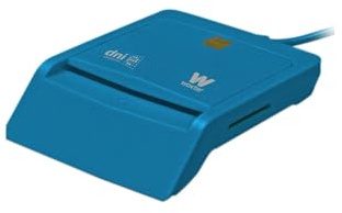 Woxter Lector Dni Combo - Lector DNI electrónico 3.0 y 4.0, Compatible con Las Tarjetas Smart Cards o Tarjetas Inteligentes, con 3 Ranuras para Tarjetas, Color Azul