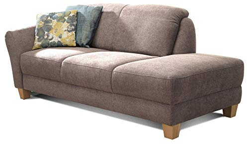 CAVADORE Recamiere Gootlaand, Recamiere mit Federkern und Armteil links im Landhausstil, 194 x 84 x 91, braun