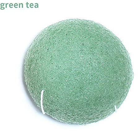 1pc Konjac Facial Sponge Natural Activated Ingredient Face Cleansing Sponge Exfoliating Tool Loofah Puff Body Shower Sponge(matcha Green)
