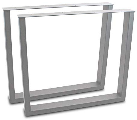 BITUXX® Tischbeine Tischkufen Tischgestell Tischuntergestell Stahl Metall Eckig (70x72, Grau)