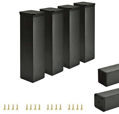 ALUSFERA Möbelfüße Verstellbar – 4er Set – Schrankfüsse mit Elegantes Design – Füße für Möbel 40 x 40 x 150 mm Einfache Montage mit Komplettem Schraubenset