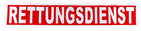 RescPol Rückenschild RETTUNGSDIENST negativ rot/weiß 42 x 8cm