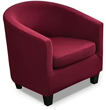 VanderHOME Elastisch Sofahusse Stretch Sesselschoner Elastisch Sofahusse Elastisch Sesselbezüge Elastisch Stretch Husse für Cafe Stuhl Sessel für clubsessel hussen Sessel (Rotwein)