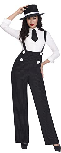 Amscan - 1920's Lady Gangster Suit & Hat Fancy Dress Costume - UK Size: 8-26