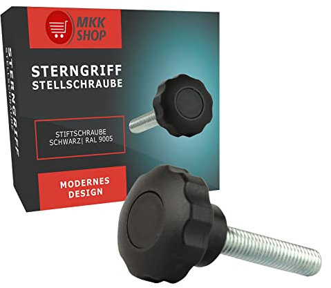 VONLIS Sterngriffschraube Feststellschraube Stiftschraube Gewinde Schraube Griff M8 x 18 mm 5 Stück