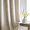 Melodieux Gardinen mit Kräuselband Beige Leinen Optik Halbfrei Vorhänge für Schienen 2er Set, 245x140cm
