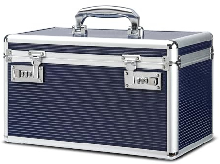 HEWEI WORKS Cassetta dei medicinali con serratura, adatta per riporre oggetti personali importanti. Include una piccola scatola di pillole che è facile da trasportare (Blue, Large)