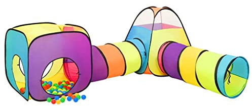 vidaXL Spielzelt mit 250 Bällen Mehrfarbig 190x264x90 cm, Spielzelt mit Bällen, Spielhütte, Zelt mit Bällen, Spielhaus, Zelt, Kinder Spielzeug