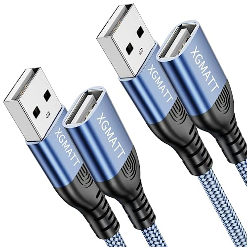 XGMATT USB Verlängerung Kabel 3M 2Stück USB 2.0 Verlängerungskabel
