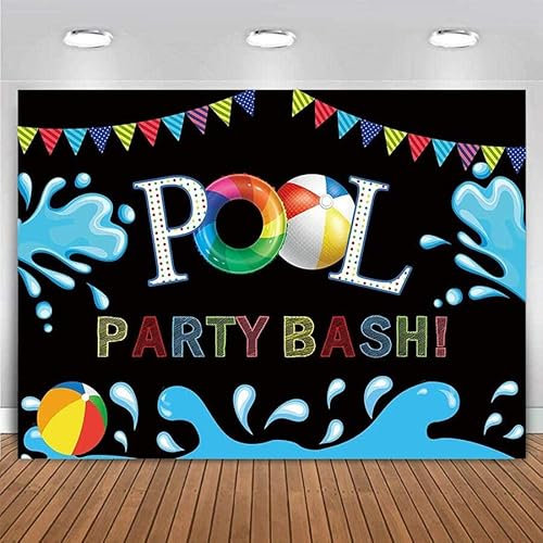 Sommar pool fest bakgrund simning födelsedag vägg affisch dekor livboj stänk bakgrund pografi po bås banderoll