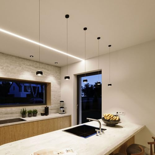 s.luce Beam LED Hängeleuchte mit Glaslinse Rund Ø 8cm, Farbe:Schwarz