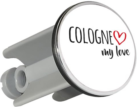 Huuraa Waschbeckenstöpsel Cologne My Love Geschenk Stopfen 4cm höhenverstellbar 6,5 bis 8,5cm Cologne Geschenkidee