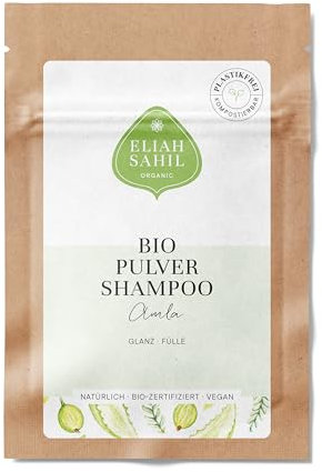 ELIAH SAHIL Bio-Veganes AMLA-Shampoo-Pulver – 10 g (Nachfüllpackung), natürliches Haarreinigungsmittel für lockiges Haar, ICADA-zertifiziert, umweltfreundliches Shampoo für den täglichen Gebrauch