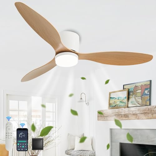 GWYAJTU Grande 100cm Ventilador De Techo Con Luz Y Mando A Distancia Lampara Ventilador Techo DC Reversible Silencioso LED Tres Colores Ceiling Fan with Light Para Salón Dormitorio-C||42in