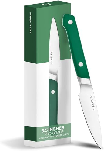 Misen 3.5 Paring Knife – Precision Kitchen Knife - High-Carbon Stainless Steel Blade – Ergonomic Handle for Peeling, Trimming, and Slicing – Lightweight, Versatile Tool for All Culinary Tasks - Green