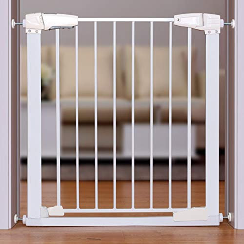 Haustier-Laufgitter, Sicherheitsgitter, Treppengitter Aus Weißem Metall Für Gangtür, Wohnzimmer, Treppenhaus, Baluster/a/128-132Cm