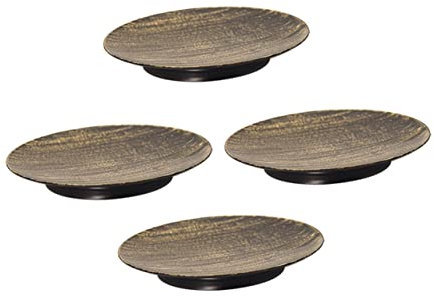 IMIKEYA 4 Stück Duftkerzentablett Schwarze Kerzen Snackteller Glaskerzen Schwarze Tischdeko Schmucktablett Kerzenteller Seifenschale Dekoration Metall Container Eisen