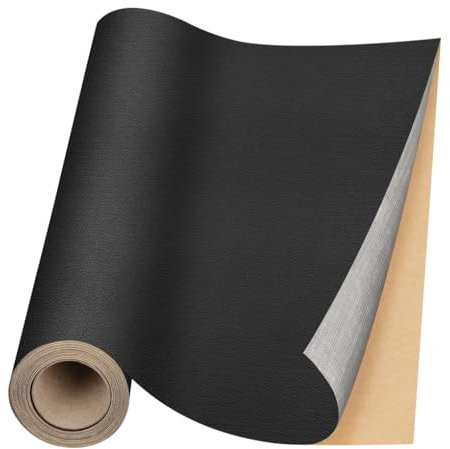 Arthome 43x254cm Lederreparaturset, Vinyl-Reparaturset, selbstklebendes Lederreparaturpflaster, Lederflicken für Sofas, Handtaschen, Autositze, Möbel (Schwarz)