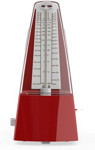 Mechanisches Metronom, Klavier, mechanisches Metronom, Violine/Gitarre/Blasinstrumente, akustischer Klick- und Glockenring, genaues Timing und Tempo (Farbe: Rot)