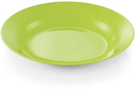 Playflip 20 platos hondos de 20 cm de diámetro, melamina, color verde, irrompible
