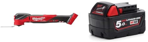 Milwaukee M18FMT-0X 18v Fuel Multi Tool Body Only & M18 B5 REDLITHIUM-ION™ Slide Battery Pack 18V 5.0Ah Li-ion, Black