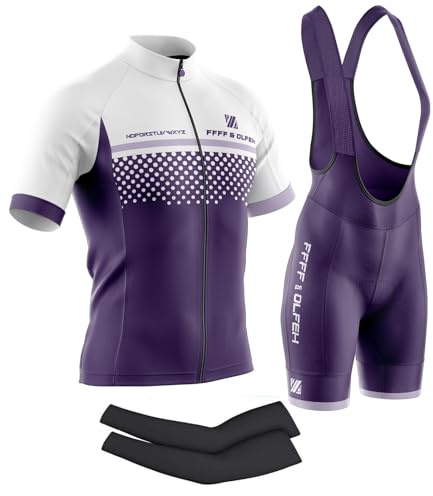 Herren Fahrrad Anzüge Kurzarm Fahrrad Trikot Set Atmungsaktive Radtrikot Fahrradbekleidung Set mit 3D gepolsterten Trägerhosen MTB