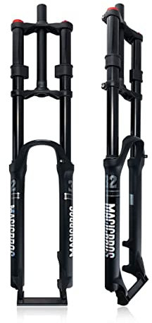 ITETONE MTB Bike Front Fork 26 27.5 29 Inch Double Shoulder Forks 1-1/8 Bike Suspension Fork Downhill Disc Brake 160mm Travel (Size : 26)