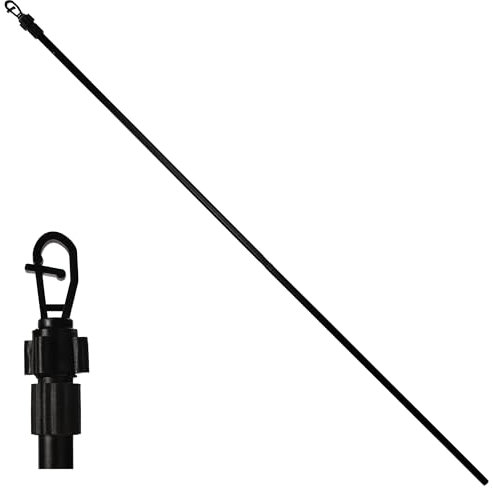 ASAB Adjustable Washing Line Pole 3 Parts Heavy Duty Twist Lock Washing Prop Galvanised Steel Telescopic Clothes Line Prop 2.4m Extendable Garden Washing Line Cloths Laundry Support Pole (1 x 2.4m)
