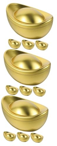 PRETYZOOM 3 Sätze Schokoladenbonbons Kleine Dosen Mit Deckel Party-food-boxen Krüge Mit Deckel Süßigkeitenspender Bausatz Keksfass Nusstablett Blumenkästen Zinn Golden Weißblech 4 Stück * 3