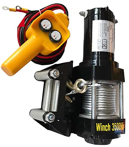 DVKG Kit De Cabrestantes Eléctricos 12V 24V 2000-6000LBS, Recuperación Cabrestante Camión Eléctrico De Cuerda Sintética Con Control Remoto Inalámbrico, Para Camión Remolque Barco Carga ATV, 3500lbs