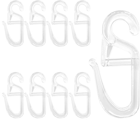 AUXHCYL Gardinenhaken für Ringe, 120 Stück Transparent Vorhang Haken, mit 6mm Öse Vorhanghaken, Gardinen Haken zum Einhängen, für Vorhangstangen und Gardinenstangen