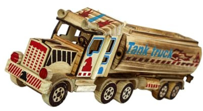 Vaguelly 1 pièce Tirelire Bois Camion Citerne Objet Décoratif de Bureau pour Maison et Bureau Pratique et