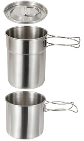 Utensilios de cocina para acampar - Juego de cocina de camping de acero inoxidable, equipo de cocina al aire libre ligero y compacto para trekking, picnic y viajes