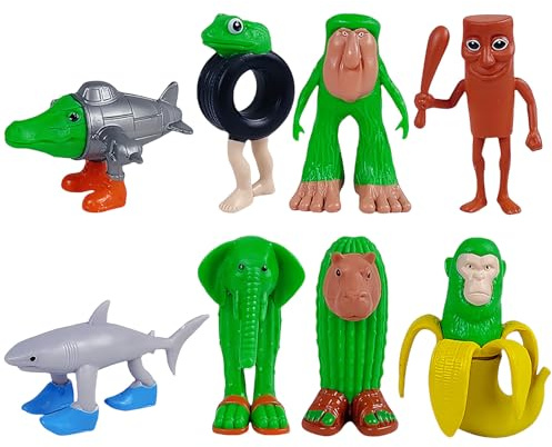 GWAWG 8PCS Funny Video Game Tung Figures, Italian Brainrot Action Figures Set, Tralalero Tralala-Inspired,Creative Shark,Monkey and More Toys for Kids Adults