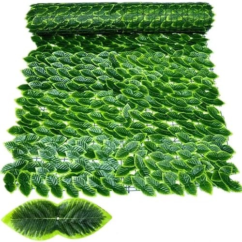 Haie de lierre artificielle 50 x 500 cm - Feuille verte décorative pour la maison, l'extérieur, le jardin, le balcon - Plante synthétique pour une meilleure intimité et un attrait esthétique