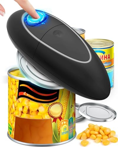 Electric Can Opener, One Touch Electric Can Openers with Smooth Edges and Safe to Use, Automatic Can Opener for Almost Sizes of Cans, Battery Operated Can Openers is A Good Gift