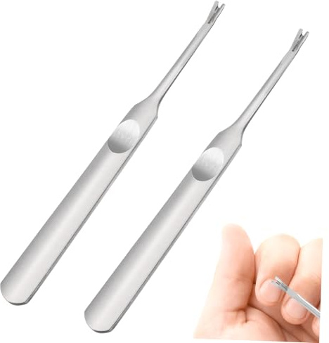 GOOHOCHY 2 pezzi Strumento Cuticole Acciaio per Rimuovere Morta e Tagliare Cuticole Pedicure Manicure per Unghie