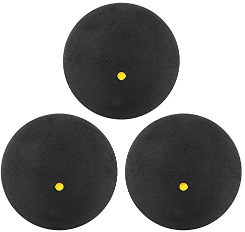 Harewtwy 3 Pezzi Palla da Squash con Un Punto Giallo Palle di Gomma Sportive Un Bassa velocità da Competizione per Giocatori Professionisti