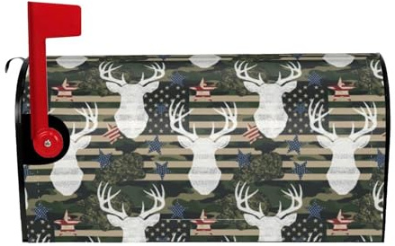 Mailbox Cover Deer Camo Camouflage American Flag Hunting Letterbox Covers Mailbox Wraps Protection Home Decor