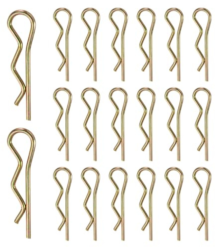 QUARKZMAN 20 Stück Splint 4mm x 85mm R-Clips Farbverzinkter Federstahl Haltebügel Splinte Splint Sortiment Für Anhänger Traktoren Rasenmäher Wagen LKW Splint