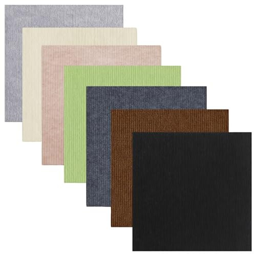 Xiyocadt Teppichfliesen Selbstklebend,50x50cm Filz Bodenbelag Für DIY,strapazierfähiger Teppich Bodenbelag Mit Hochwertigem Schlingenflor-antistatisch Mit Bitumen Rücken (Hellgrau,4pcs=1m²)
