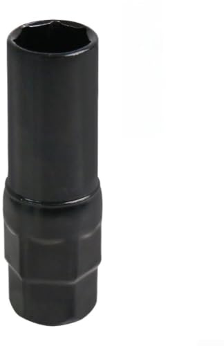EasyByMall Herramienta de llave de tuerca de 7 esquinas de acero para extracción antirrobo de bloqueo de rueda de 16,5 mm, funda negra