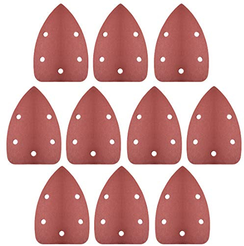 sourcing map Detail Sander Sandpaper, Triangular Sanding Paper, Hook and Loop Sanding Pads, Triangle Oscillating Multi Tool, 800 Grits 5 Holes, 10pcs