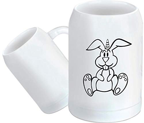 Shirtstown Chope à bière - Animaux amusants - Licorne - Lapin - Verre à bière - Dimensions - Avec inscription en allemand « Zoo Nature ».