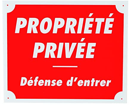 Januel - Panneau Propriété Privée Défense d'Entrer - Panneau Signalétique - 30x25cm - Rouge & Blanc - Akylux Souple 4mm Taille Unique